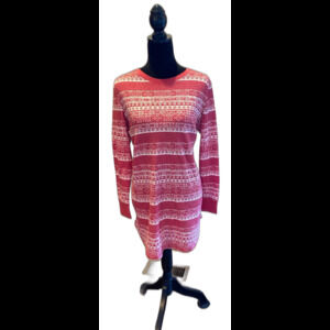 Tunic Top Pajamas or Dress No Tag Size Medium to Large Red White Snowflake Soft